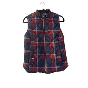 Kensie Plaid Quilted Puffer Vest Small
